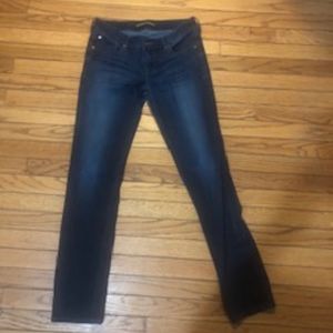 Dark wash (no-fade) skinny jeans